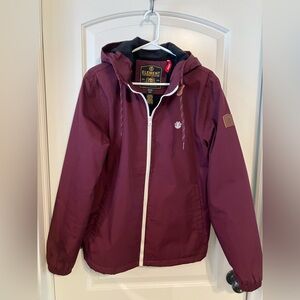 Element jacket burgundy Men’s Medium water resistant shell w light fleece lining